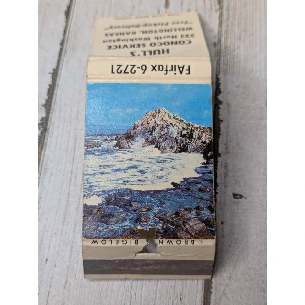 Vintage Matchbook Cover Hull's Conoco Service Wellington, Kansas‎